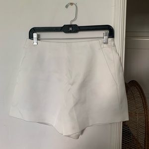 White Satin High Waisted Shorts
